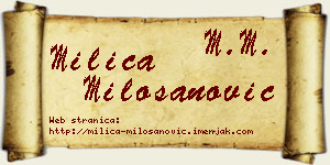 Milica Milošanović vizit kartica
